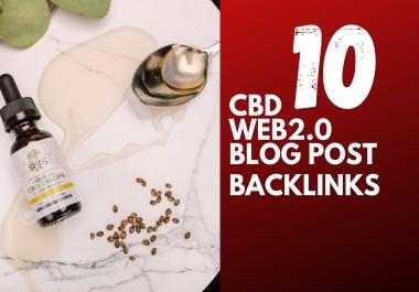 10 CBD contextual SEO backlinks,  link building