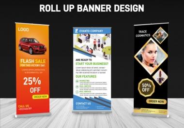I will design roll up or stand banner and social media post or covers