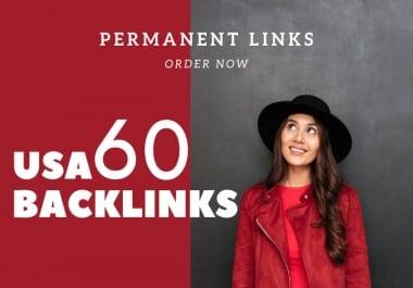 I will create 60 manual SEO trusted USA backlinks