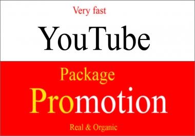 Very Fast perfect organic Youtube Package promotion