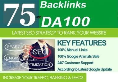 Exclusively75 Backlinks PR9 65+10 EDU/GOV 80+ DA High Quality SEO Permanent Links Increase Google