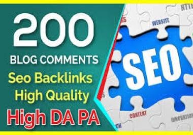 200 Blog Comments Seo Backlinks On High DA PA