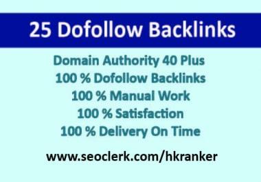 I will submit 25 high quality DA 40 plus dofollow backlinks