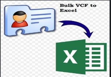 I will convert your v card,  vcf contact list to excel or csv