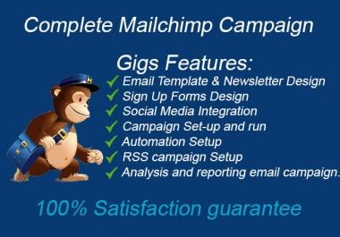 I will do mailchimp,  Aweber,  getresponse, Constant Contact,  email campaign