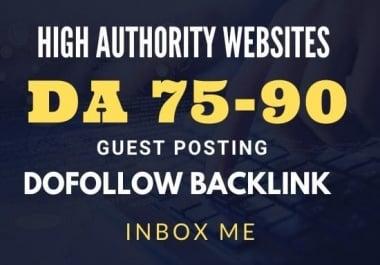 Publish 30 Guest Posts and 30 Profile Backlinks on High DA 75 to 90