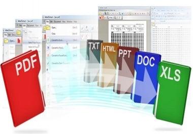 i will convert to word,  excel any of your choice format