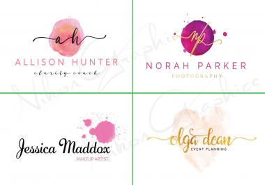 I will design stunning water color signature logo