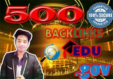 Create 500. EDU. GOV Safe SEO Dofollow Backlinks From Authority Site- Manually Work