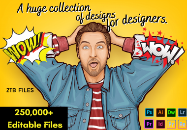 I will Provide 2500 plus editable templates with full adobe software pack for your next project