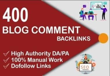 I will do 400 blogcomment with high backlinks