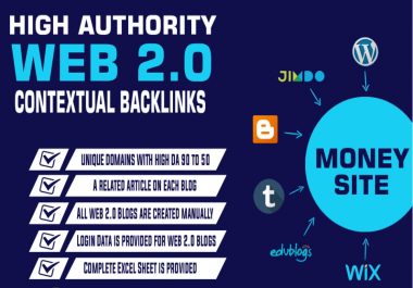 I will bulid 20 manual web 2 0 backlinks