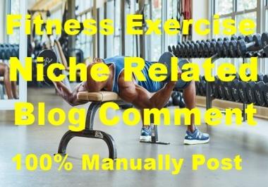 30 Fitness Excercise Niche Related Blog Comment-Top Service in seoclerk