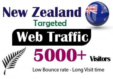 5000+ New Zealand TARGETED low bounce and long visit Human traffic to web or blog site