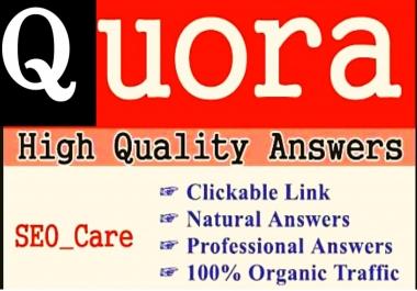5 Quora answers with link attached for targeted traffic