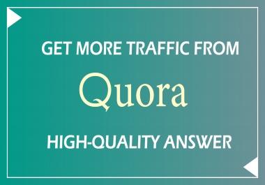 Get 40 organic,  unique quora answer to boost your domain