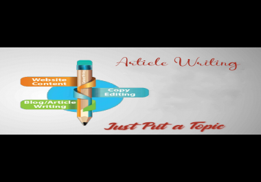 2&times 500 Words article/Website Content writing in any Topic