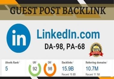 Write and Publish High Authority Guest Post on LinkedIn. com - DA 99
