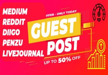 I will Write & Publish Unique Guest Post on 5 High Authourity DA PA Sites