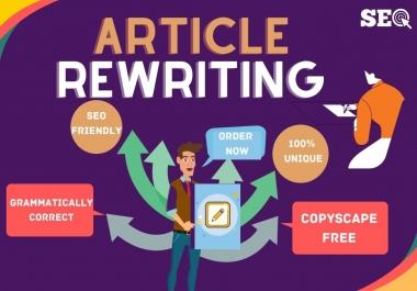 I will provide SEO Content or Article Rewriting service