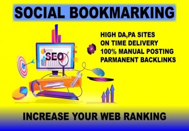 I will create manually 35 Social Bookmarking Submission with High-Quality Backlinks