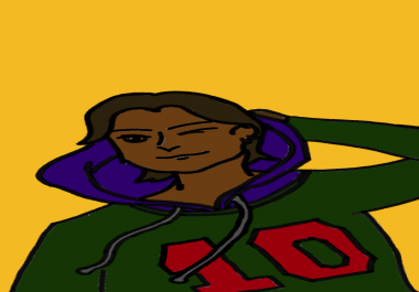 Cool Black Boy Drawing With Wallpaper Background