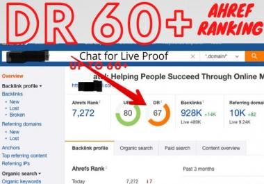 I wil create HIgh Quality Authority Backlink and Increase DR upto 40 and 60+