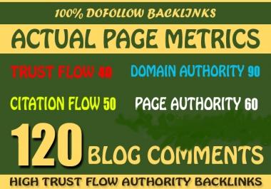 120 High Trust Flow Authority Blog Comment BackLinks Manually
