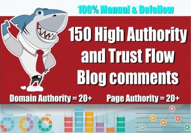 Create 150 Unique Domains Dofollow Blog Comments ON DA 50+ HIGH PA TF CF on Actual Page