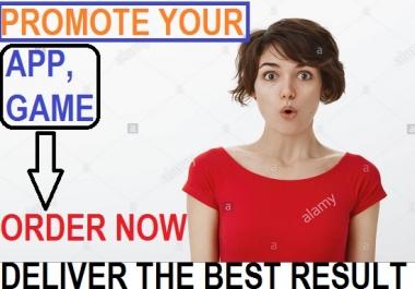 I will do mobile app marketing and app promotion for mobile app or game