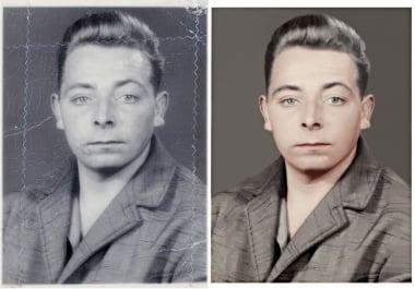i can do restore,  retouch,  repair,  and colorize your old photo can do restore,  retouch,  repair,  and