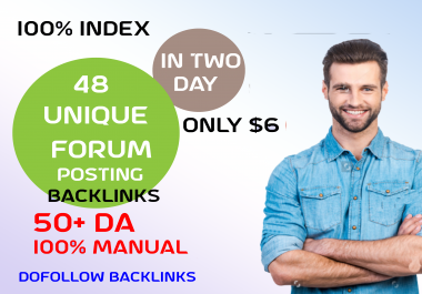 Provide Unique dofillow 48+Forum Posting Backlinks best for Your seo to rank keywords