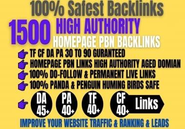 I Will Do 1500+ Permanent PBN Backlinks Web2.0 With High DA/PA/TF/CF/Links Homepage Unique website