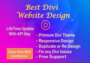 I will build your Full wordpress website using divi theme and do customization