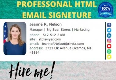 I will Create professional html email signature