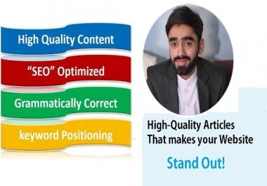 I will be you Personal article and Content writer