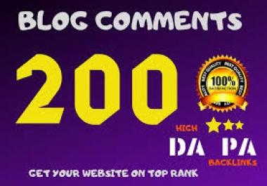 I will do High DA PA 200 dofollow blog comments backlinks