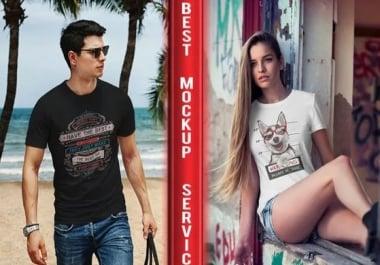 I will create 200 realistic HD tshirt mockups