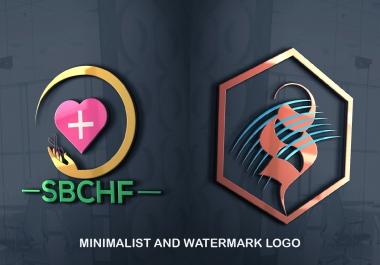 I will create modern minimalist and watermark logo for you