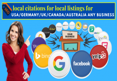 Get Accurate 30 local citations for local listings for USA/Germany/UK/Canada/Australia any business