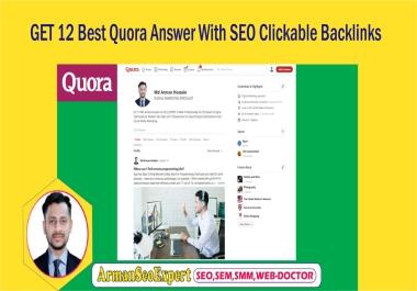 GET 12 Best Quora Answer With SEO Clickable Backlinks