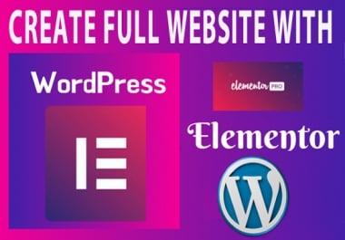 I will create a wordpress website with elementor pro