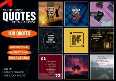 I will design 100 motivational quotes,  inspirational quotes image,  Instagram quote image