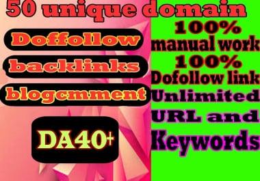 I Will Create 50 Unique Domain Manual Blog Comment backlinks DA 40+