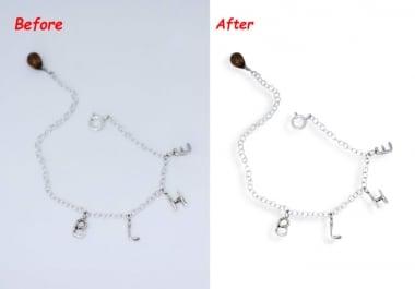 I will do 50 hard jewelry images background remove and retouching