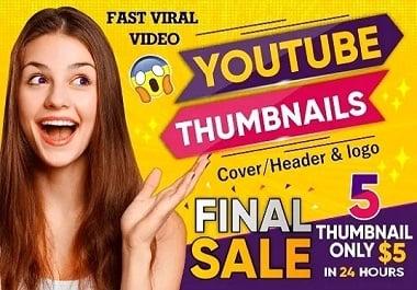 i will youtube thumbnails and youtube cover photo design