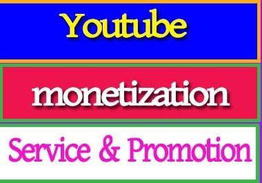 High Quality youtube monetization Service & YouTube videos Promotion real users and fast delivery