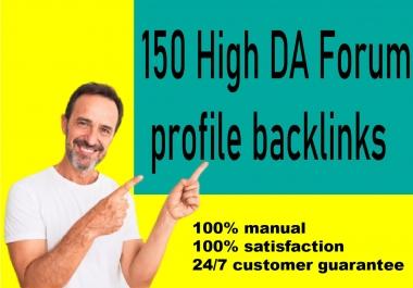 I will do 150 high da dofollow forum profile backlinks