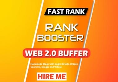 Build 30 web 2.0 Buffer Blogs and 20 bookmarking backlinks for seo