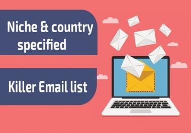 I will build high quality niche and country specified email list organically for you